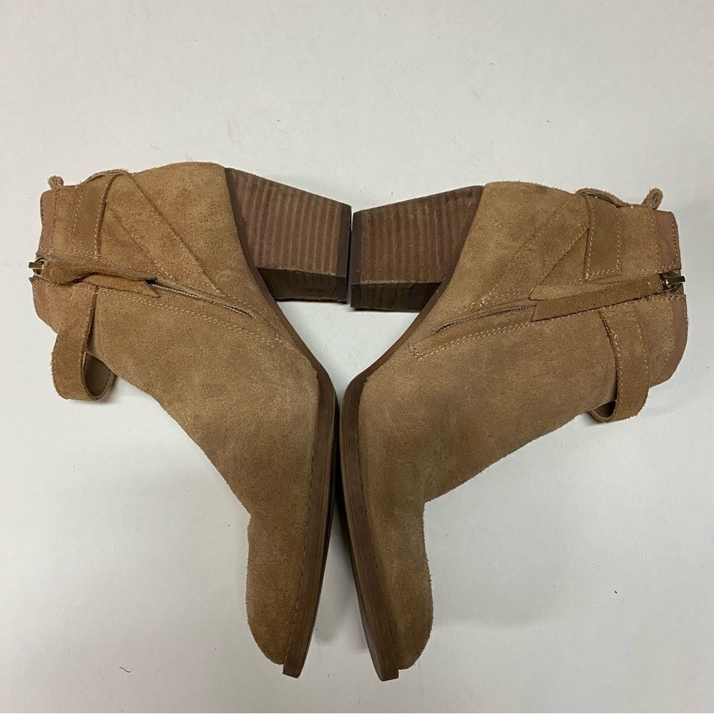 Sam Edelman Maurine Tan leather Suede Western Cutout Ankle Boots Size 9 - Picture 4 of 13